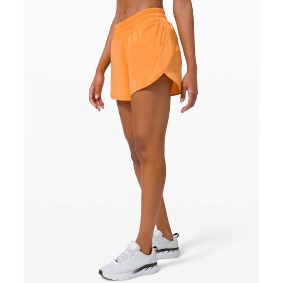 (4) $58 Lululemon Track That Short 5"‎ Monarch Orange - Picture 1 of 3